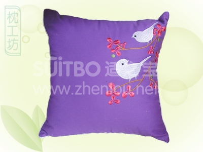 鸟谷私语-紫色靠垫